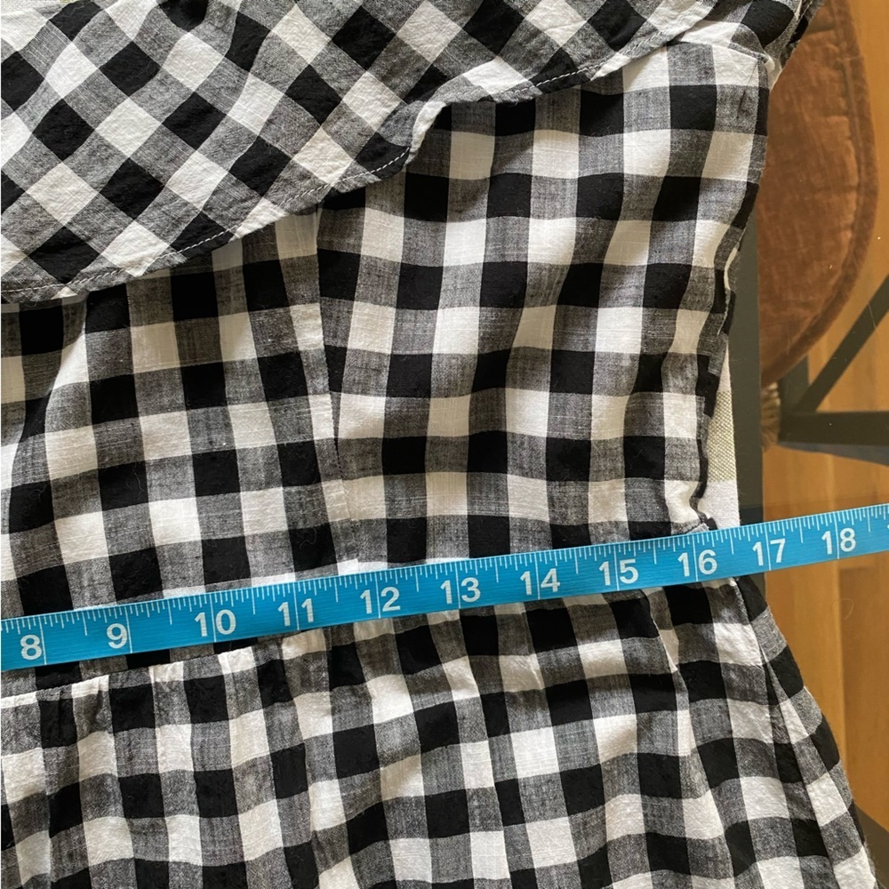 J. Crew Black White Gingham Plaid Ruffle Midi Dress 14 - Picture 13 of 16